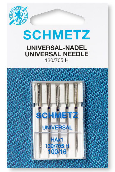 Schmetz 130/705 H Universal, пять универсальных игл одного размера для бытовых швейных машин