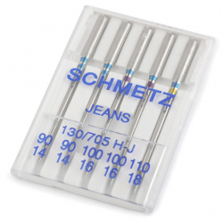 Schmetz 130/705 H-J Jeans, пять игл ассорти для тяжелых тканей для бытовых швейных машин Schmetz 130/705 H-J Jeans, пять игл ассорти для тяжелых тканей для бытовых швейных машин