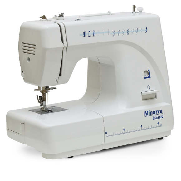 Minerva Classic, швейная машинка электрическая с вертикальным челноком и полуавтоматической петлей