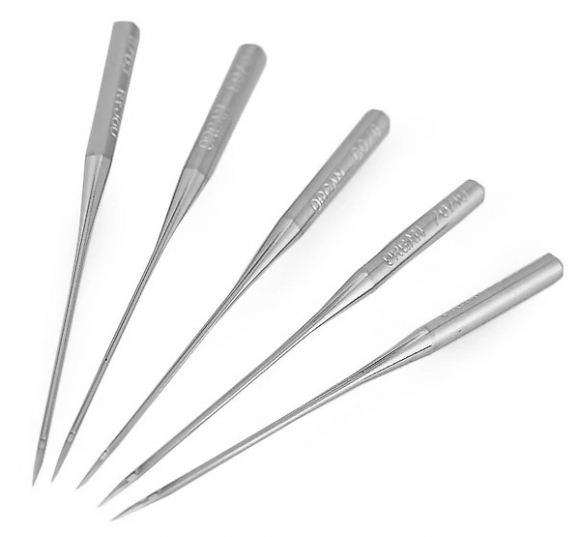 Organ 130/705 H-HM Microtex, пять игл ассорти для тонких тканей для бытовых швейных машин Organ 130/705 H-HM Microtex, пять игл ассорти для тонких тканей для бытовых швейных машин