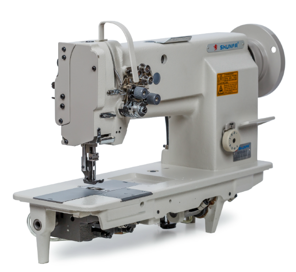 Shunfa SF 20606-2, двоголкова швейна машинка по шкірі з потрійним просуванням