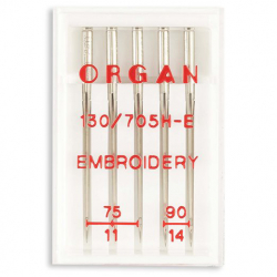 Organ 130/705 H-E Embroidery, пять игл ассорти для бытовых вышивальных машин Organ 130/705 H-E Embroidery, пять игл ассорти для бытовых вышивальных машин