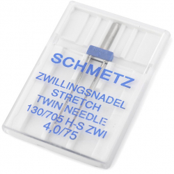 Schmetz 130/705 H-S ZWI Stretch, подвійна голка для еластичного трикотажу з міжголковою відстанню 4 міліметри Schmetz 130/705 H-S ZWI Stretch, подвійна голка для еластичного трикотажу з міжголковою відстанню 4 міліметри