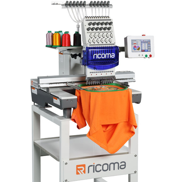 Ricoma RCM-1201TC-7s, двенадцатиигольная промышленная вышивальная машина с нижним креплением пантографа, площадь вышивки 560 х 360 мм