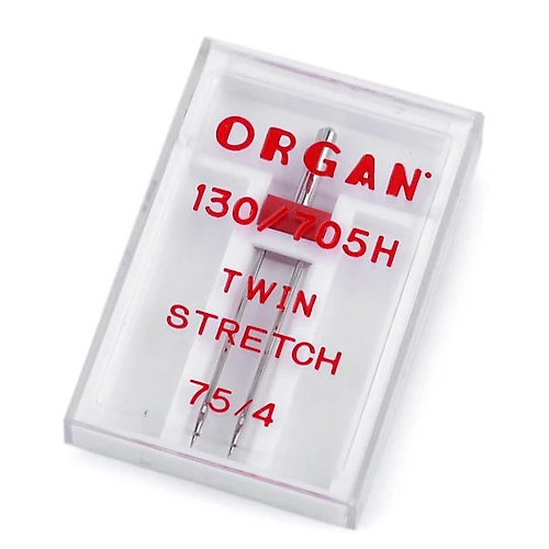 Organ 130/705 HSB Stretch, подвійна голка для еластичного трикотажу з міжголковою відстанню 4 міліметри Organ 130/705 HSB Stretch, подвійна голка для еластичного трикотажу з міжголковою відстанню 4 міліметри