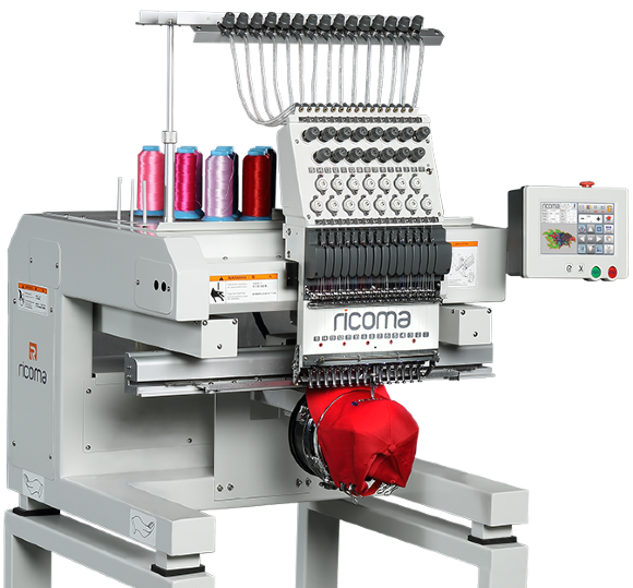 Ricoma MT-1201, двенадцатиигольная промышленная вышивальная машина с вехним креплением пантографа, площадь вышивки 560 х 360 мм