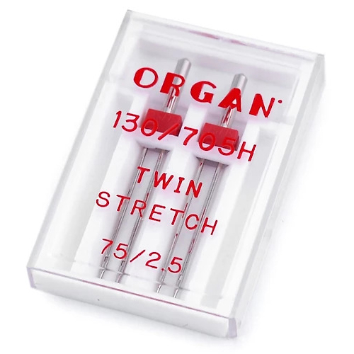 Organ 130/705 HSB Stretch, подвійні голки для еластичного трикотажу з міжголковою відстанню 2.5 міліметра Organ 130/705 HSB Stretch, подвійні голки для еластичного трикотажу з міжголковою відстанню 2.5 міліметра