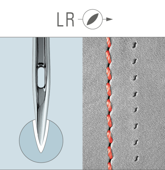 Groz-Beckert DPx134 LR GEBEDUR, иглы для кожи с титановым покрытием для промышленных швейных машин