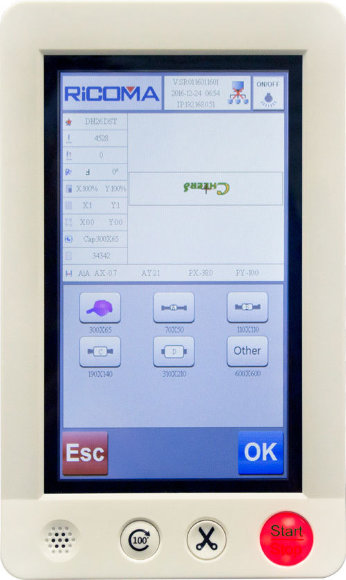 Ricoma EM-1010, десятиголкова професійна вишивальна машина з робочим полем 310 х 210 мм