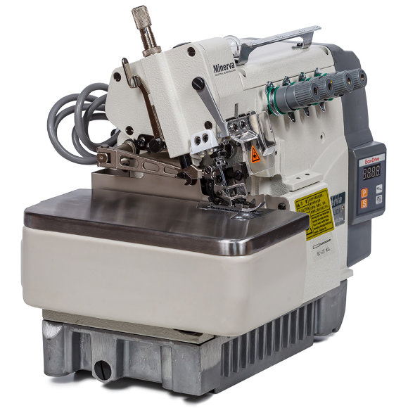 Minerva M7704JDI, высокоскоростной четырехниточный промышленный оверлок с встроенным энергосберегающим сервомотором