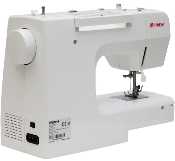 Minerva M320, бытовая швейная машинка с вертикальным челноком и полуавтоматической петлей