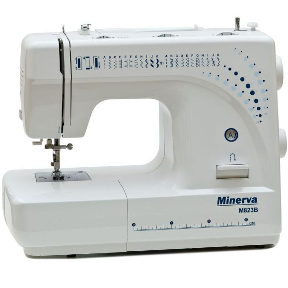 Minerva M823B, швейная машинка для дома с вертикальным челноком и полуавтоматической петлей Minerva M823B, швейная машинка для дома с вертикальным челноком и полуавтоматической петлей