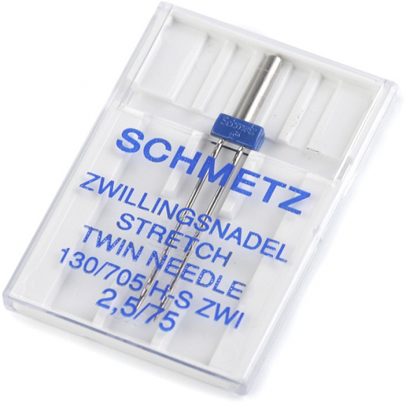 Schmetz 130/705 H-S ZWI Stretch, подвійна голка для еластичного трикотажу з міжголковою відстанню 2.5 міліметра Schmetz 130/705 H-S ZWI Stretch, подвійна голка для еластичного трикотажу з міжголковою відстанню 2.5 міліметра