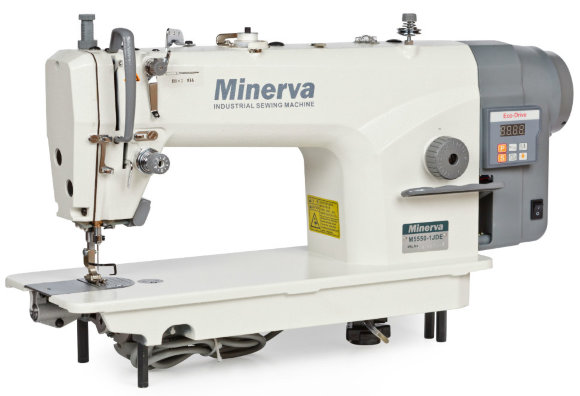 Minerva M5550-1JDE, промышленная швейная машинка с автоматической обрезкой нити, для шитья легких и средних тканей