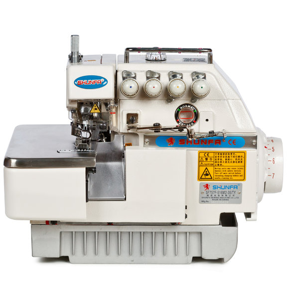 Shunfa SF 757-TY, п'ятинитковий промисловий оверлок з вбудованим сервомотором