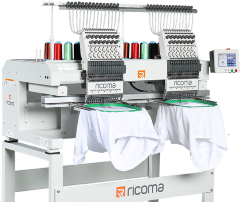 Ricoma MT-1502, двухголовочная промышленная вышивальная машина с полем вышивки 1000 х 360 мм