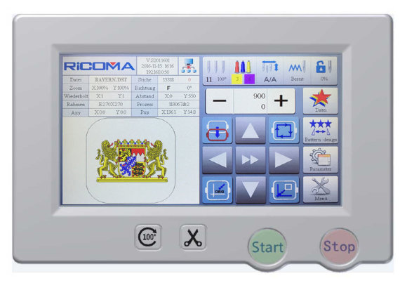 Ricoma MT-1502, двоголова промислова вишивальна машина з полем вишивки 1000 х 360 мм