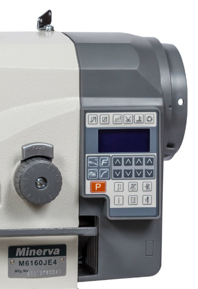 Minerva M6160-JE4, швейная машина с игольным продвижением материала с компьютерным управлением, для шитья легких и средних тканей