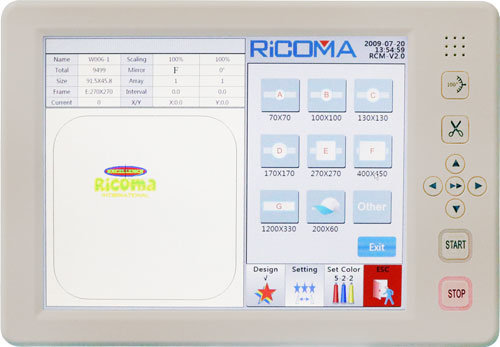Ricoma CHT-1202, двухголовая промышленная вышивальная машина с площадью вышивки 800 x 450 мм
