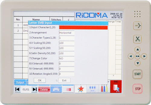 Ricoma CHT-1202, двухголовая промышленная вышивальная машина с площадью вышивки 800 x 450 мм