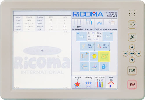 Ricoma CHT-1202, двухголовая промышленная вышивальная машина с площадью вышивки 800 x 450 мм