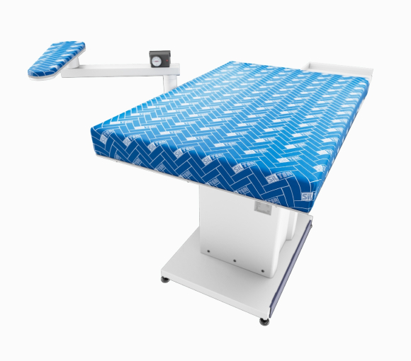 Silter TS GPS 77, прямоугольный промышленный гладильный стол с рукавом