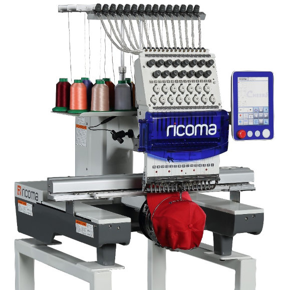 Ricoma RCM-1501TC-8s, пятнадцатиигольная промышленная вышивальная машина с нижним креплением пантографа, площадь вышивки 560 х 360 мм