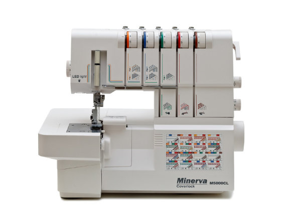 Minerva M5000CL, 2/3/4/5-нитковий коверлок з рукавною консоллю