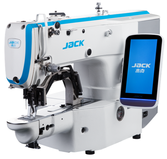 Jack JK-T1900GSK, комп'ютерна закріпочна швейна машина для легких та середніх матеріалів