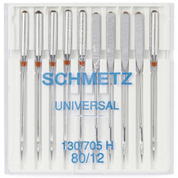 Schmetz 130/705 H Universal, десять универсальных игл одного размера для бытовых швейных машин