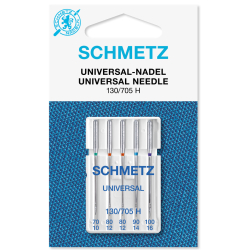 Schmetz 130/705 H Universal, пять универсальных игл ассорти для бытовых швейных машин Schmetz 130/705 H Universal, пять универсальных игл ассорти для бытовых швейных машин