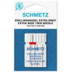 Schmetz 130/705 H ZWI BR Universal, універсальна подвійна голка з міжголковою відстанню 6 міліметрів Schmetz 130/705 H ZWI BR Universal, універсальна подвійна голка з міжголковою відстанню 6 міліметрів