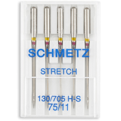 Schmetz 130/705 H-S Stretch, п'ять голок для еластичного трикотажу одного розміру для побутових швейних машин Schmetz 130/705 H-S Stretch, п'ять голок для еластичного трикотажу одного розміру для побутових швейних машин