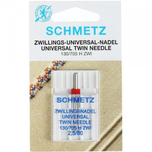 Schmetz 130/705 H ZWI, двойная игла для бытовой швейной машинки