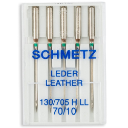 Schmetz 130/705 H LL Leather, п'ять голок для шкіри одного розміру для побутових швейних машин