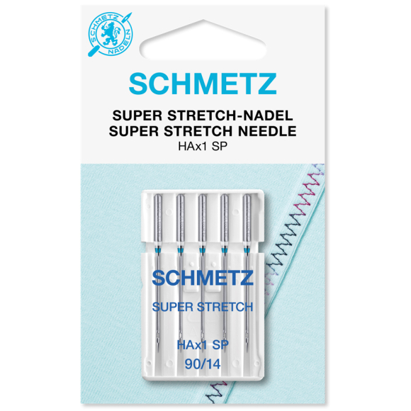 Schmetz HAx1 SP Super Stretch, пять игл для эластичного трикотажа одного размера для бытовых швейных машин
