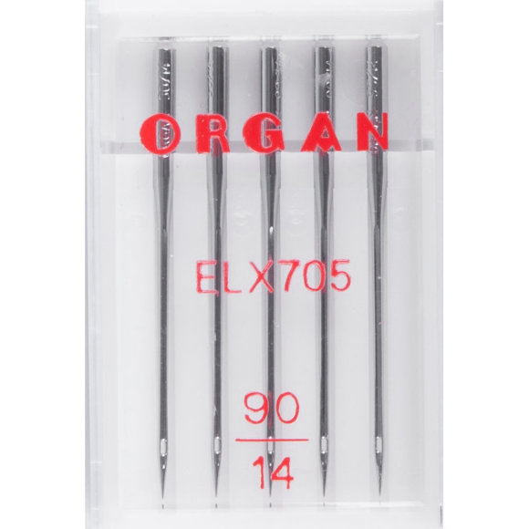 Organ ELx705 CR, п'ять універсальних голок одного розміру для побутових оверлоків та розпошивальних машин