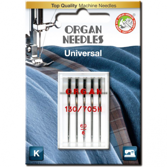 Organ 130/705 H Universal, пять универсальных игл одного размера для бытовых швейных машин