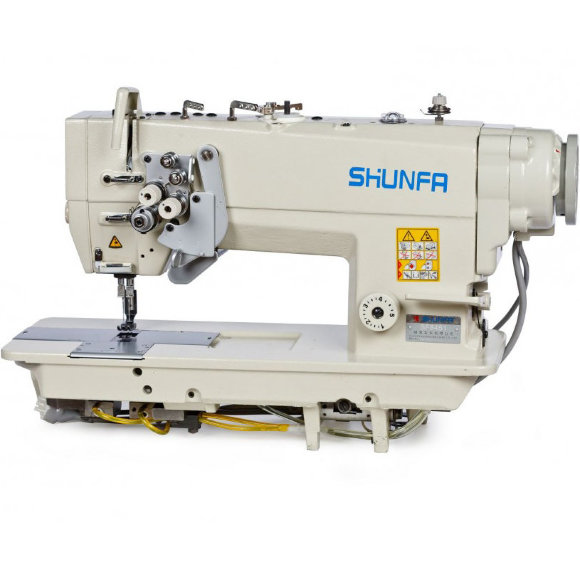 Shunfa SF 8451, двоголкова швейна машина для середніх та важких тканин, з вбудованим сервомотором та функцією відключення голок