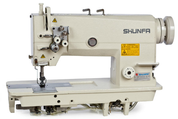 Shunfa SF 842-M, двоголкова промислова швейна машина для легких та середніх тканин