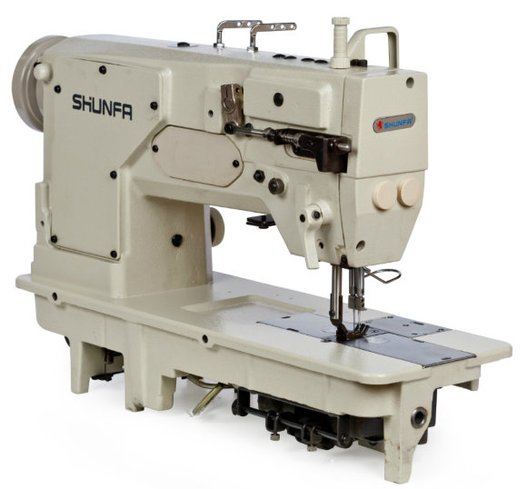 Shunfa SF 845-M, двоголкова швейна машинка для легких і середніх тканин, з відключаємим голководієм