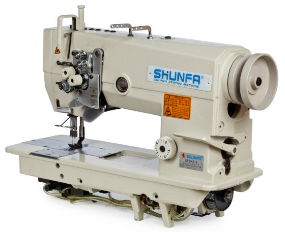 Shunfa SF 875-H, двоголкова машинка для середніх і важких тканин, зі збільшеними човниками і відключаємим голководієм