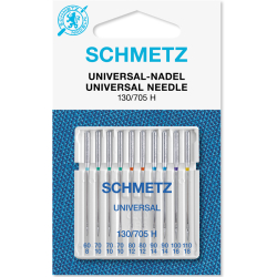 Schmetz 130/705 H Universal, десять универсальных игл ассорти для бытовых швейных машин Schmetz 130/705 H Universal, десять универсальных игл ассорти для бытовых швейных машин