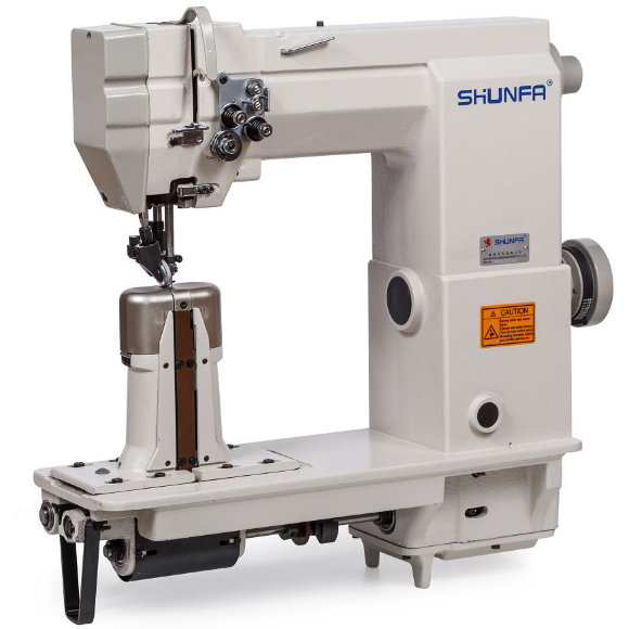 Shunfa SF 9920, двоголкова колонкова швейна машина з роликовим просуванням