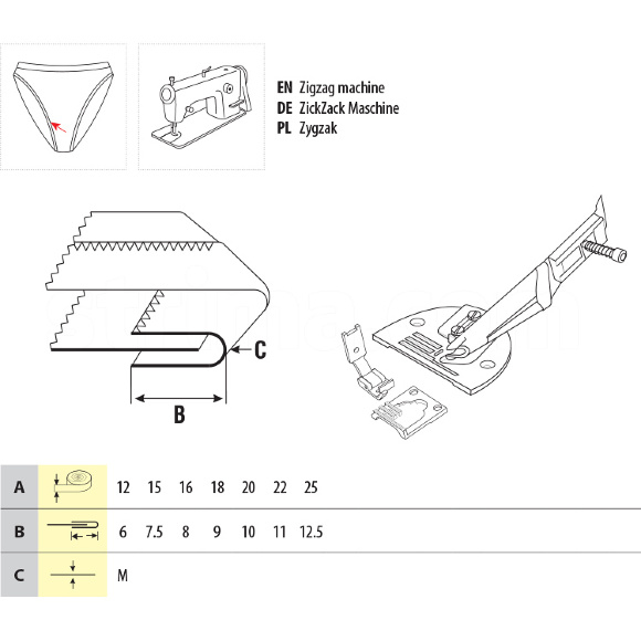 UMA-68, окантователь в 2 сложения для швейных машин зигзаг UMA-68, окантователь в 2 сложения для швейных машин зигзаг