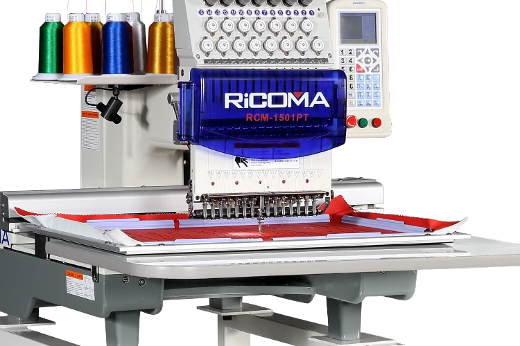 вышивка больших дизайнов на вышивальной машине промышленной Ricoma 1501 PT