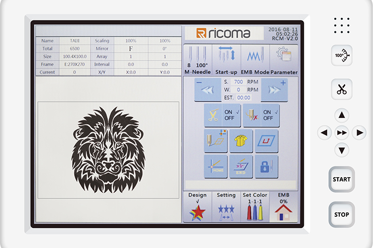 вишивальне обладнання Ricoma CHT2-1206 з простим керуванням